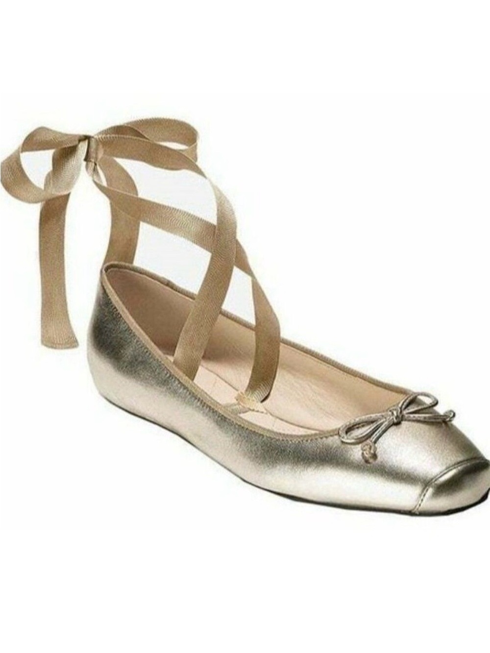 Cole Haan Metallic Champagne Gold “Downtown” Ballet Flat